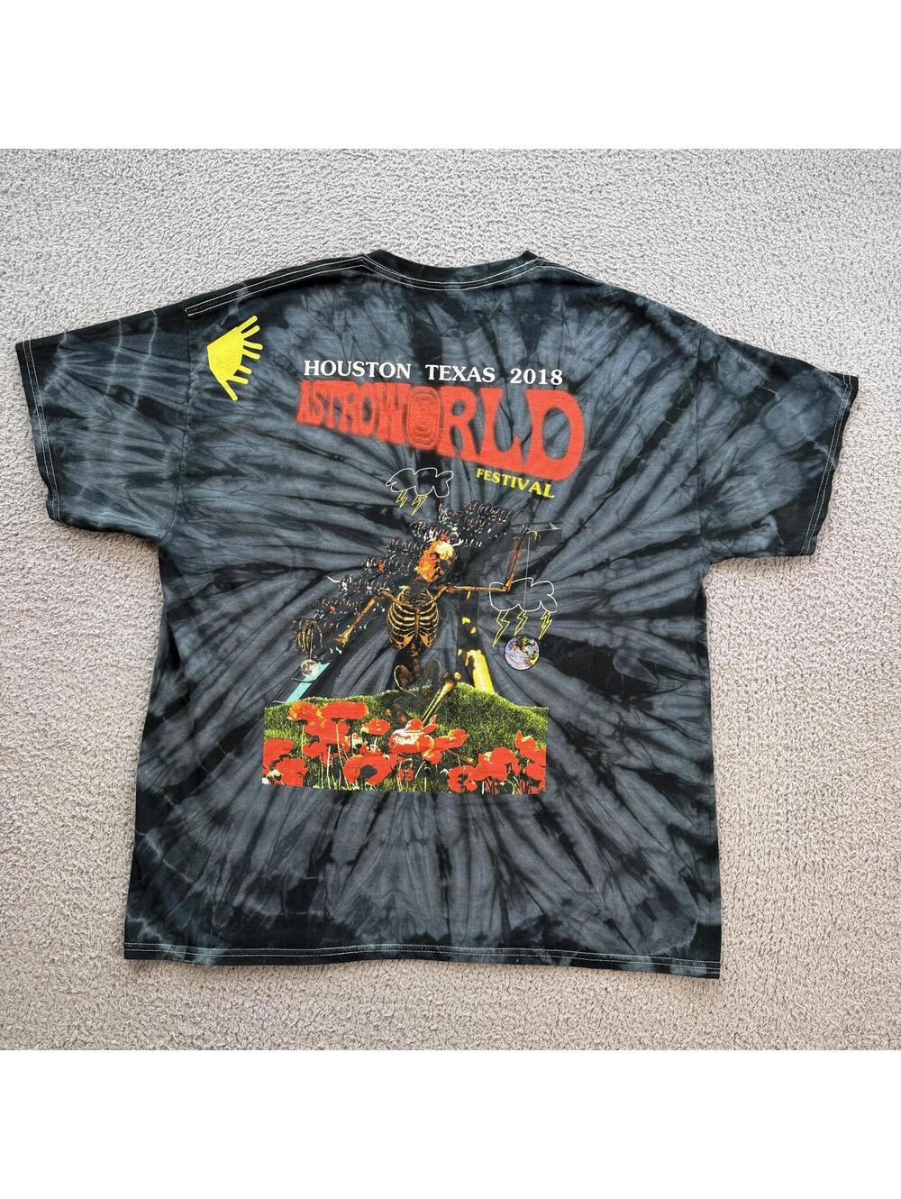 Astroworld Festival 2018 Houston TX Tie Dye Graphic T Shirt Travis Scott Merch